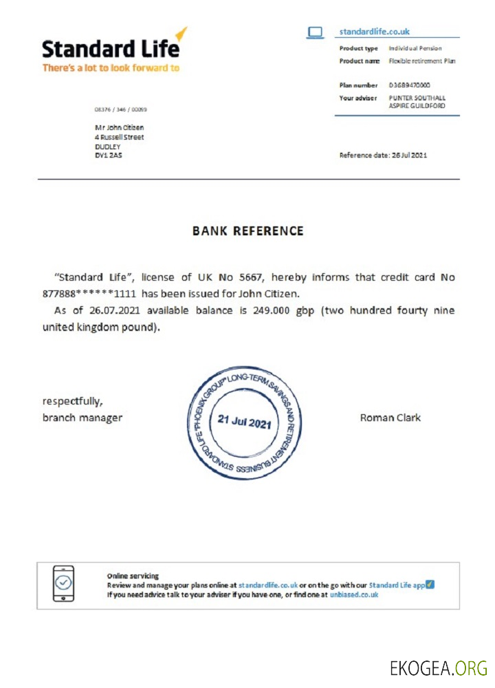 Royaume , Uni , Standard Life , reference